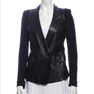 YIGAL AZROUËL Black Leather Blazer Jacket